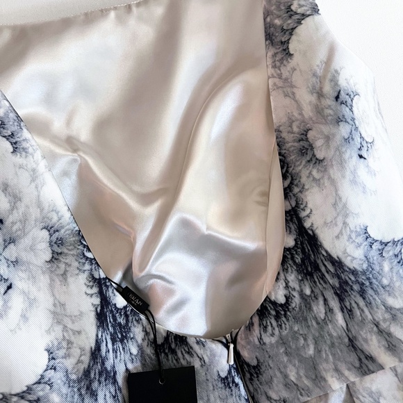 Glamour by Terani Couture Black White Abstract Print Cocktail Dress Size 10 NWT - Picture 6 of 6